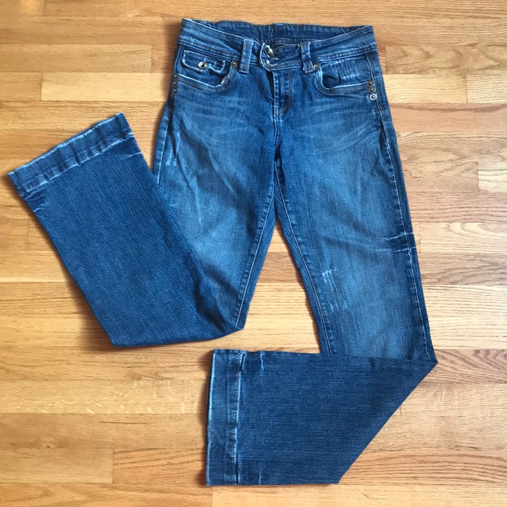 💕Designer Denim Distressed Bootleg Jeans